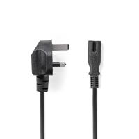 Nedis Type G / IEC-320-C7 UK stroomkabel ongeaard 2,0m zwart - thumbnail