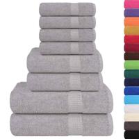 8-delige Handdoekenset 360 g/m 100% katoen grijs - thumbnail