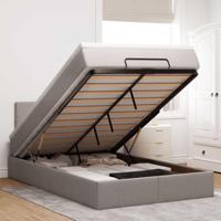Ottoman bed met matras en LED's 120x200cm stof taupe - thumbnail