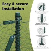 VidaXL Afrasteringspaal groen 10 x 1,4 m (36 mm gaas) staal en pvc - thumbnail