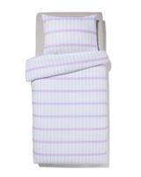 HEMA Dekbedovertrek zacht katoen 140x200/220 blokjes lila (lila) - thumbnail