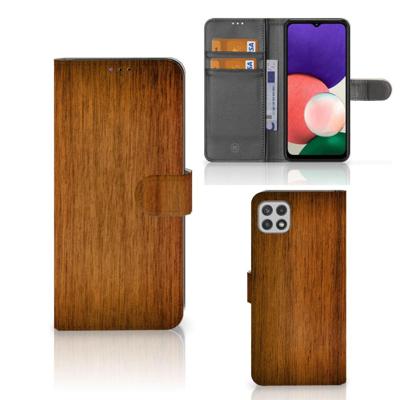 Samsung Galaxy A22 5G | Book Style Case | Donker Hout
