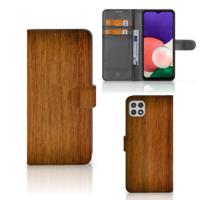 Samsung Galaxy A22 5G | Book Style Case | Donker Hout - thumbnail