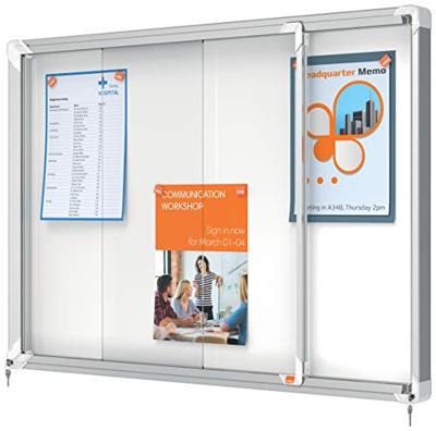 Nobo Premium Plus binnenvitrine, schuifdeuren met hoekslot, magnetisch, 8 x A4