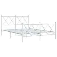 Bedframe met hoofd- en voeteneinde metaal wit 140x200 cm - thumbnail
