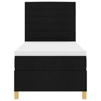 Boxspringbed met matras met hoofdeinde Zwart 100 x 200 cm Stof - thumbnail