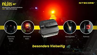 NiteCore NC-NU05V2 NU05 V2 Kleine mobiele lamp LED Zwart, Transparant NiteCore NC-NU05V2 NU05 V2 Kleine mobiele lamp LED Zwart, Transparant