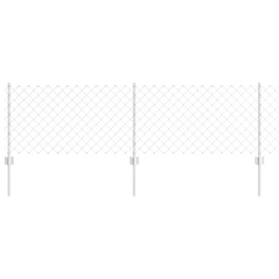 VidaXL Hek met paal zilver 0,6 x 25 m staal