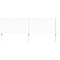 VidaXL Hek met paal zilver 0,6 x 25 m staal - thumbnail