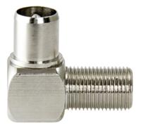 Coax-Adapter F F-Connector Female - Coax Male (IEC) Zilver - thumbnail