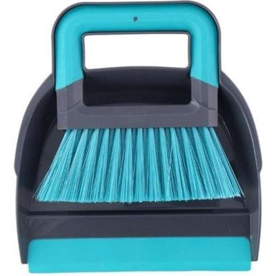 Alpina stoffer en blik 19x21.5 cm blauw/grijs