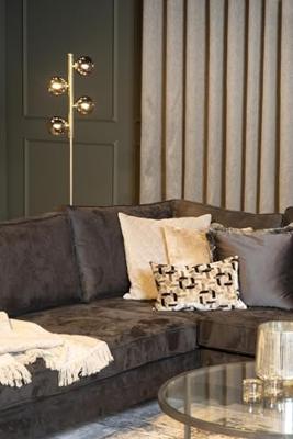 Lucide TYCHO - Vloerlamp - 4xG9 - Mat Goud / Messing