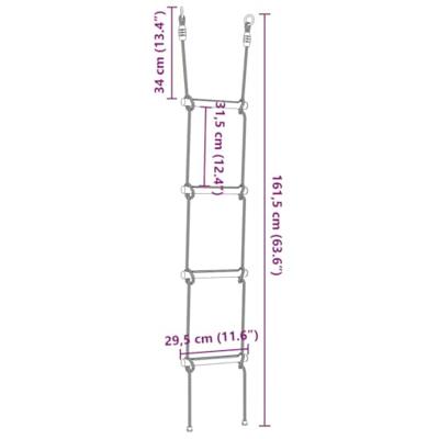 VidaXL Touwladder voor kinderen met 4 sporten meerkleurig VidaXL Touwladder voor kinderen met 4 sporten meerkleurig