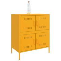 Dressoir 68x39x79 cm staal mosterdgeel - thumbnail