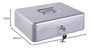 Alco AL-843-36 Geldkistje 300x240x90mm Staal Zilver