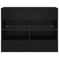 Tv-wandmeubel met LED-verlichting 78,5x30x60,5 cm zwart - thumbnail