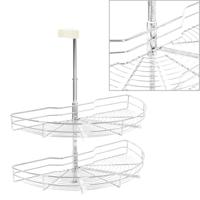 VidaXL Draadmand keuken 2-laags 180 graden 75x38x80 cm zilverkleurig - thumbnail