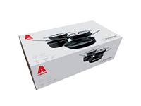 Alessi Pannenset Pots&Pans - AJM100S6 A - Zwart - door Jasper Morrison - 4 Delig - thumbnail