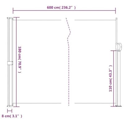 Windscherm uittrekbaar 180x600 cm bruin Windscherm uittrekbaar 180x600 cm bruin