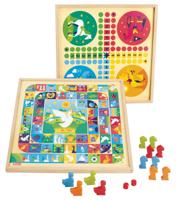 JEUJURA Ganzen- en kleine paarden - Houten dienblad - thumbnail