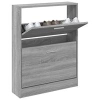 Schoenenkast 59x17x81 cm bewerkt hout grijs sonoma - thumbnail