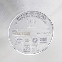 Prachtige grote RVS soeppan - 10 of 15 liter - Met glazen deksel - thumbnail