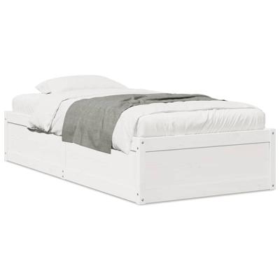 Bedframe zonder matras massief grenenhout wit 90x190 cm