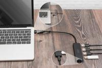 Digitus DA-70235 USB 3.0-hub Met USB-C stekker Zwart - thumbnail