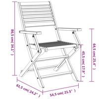 Tuinstoelen 8 st inklapbaar 54,5x61,5x86,5 cm acaciahout - thumbnail