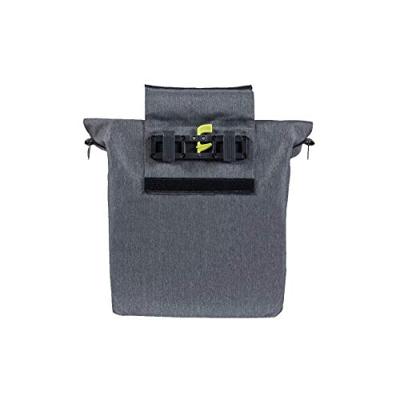 Basil city shopper - fietsshopper, grijs melee, 14-16l, vegan leder, waterkerende vouwsluiting, reflectie - thumbnail