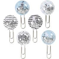 Vivi Gade Shaker clips, l: 49 mm, d 25 mm, zwart, blauw, grijs, wit, 6 stuk/ 1 doos - thumbnail