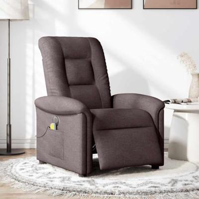 Massagestoel elektrisch verstelbaar stof donkerbruin