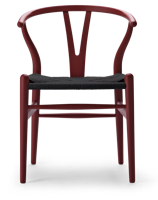 Carl Hansen & Søn CH24 Wishbone Stoel - Colours Red Brown met zwarte zitting - thumbnail