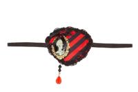 Ooglapje piraat zwart/rood - thumbnail