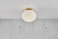 Plafondlamp glas E27 fitting Nordlux Alton messing & opaalglas - thumbnail