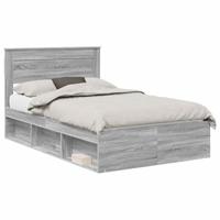 Bedframe met lade Grijs Sonoma 135 x 190 cm Massief grenenhout - thumbnail