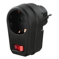 Hama Stopcontactadapter, geaard stopcontact, schakelaar Desktop accessoire Zwart - thumbnail