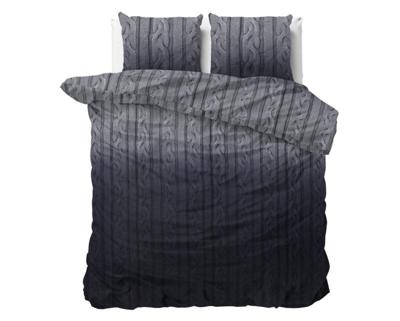 Dekbedovertrek Domingo - Verwarmend Flanel - Antraciet - Lits-jumeaux 240x200 CM - - Flanel, Antraciet - DreamHouse Bedding - Incl. 2 Kussenslopen van 60x70 CM
