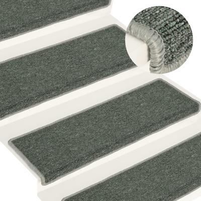VidaXL Trapmatten 15 st 65x21x4 cm donkergroen rechthoekige rand VidaXL Trapmatten 15 st 65x21x4 cm donkergroen rechthoekige rand