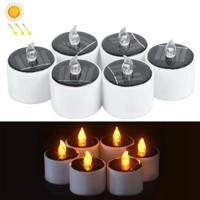 6 stuks zonne-energie kaars Lamp Warm wit licht LED-nachtlampje sfeer voor energiebesparing - thumbnail