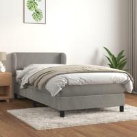 Boxspring met matras fluweel lichtgrijs 90x190 cm - thumbnail