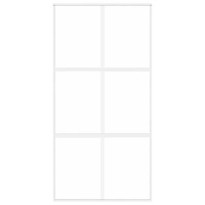 Schuifdeur 102,5x205 cm gehard glas en aluminium wit