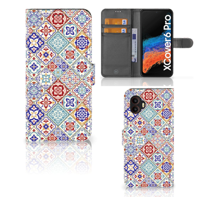 Samsung Galaxy Xcover 6 Pro | Bookcase | Tiles Color Samsung Galaxy Xcover 6 Pro | Bookcase | Tiles Color