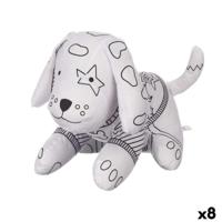 Knuffel om in te kleuren Pincello Wit Zwart Stof 13 x 14 x 20 cm Hond (8 Stuks) - thumbnail