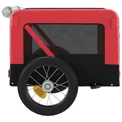 VidaXL Hondenfietstrailer oxford stof en ijzer rood en zwart VidaXL Hondenfietstrailer oxford stof en ijzer rood en zwart