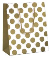 Cadeautasjes gold dots 19x10x23cm - thumbnail