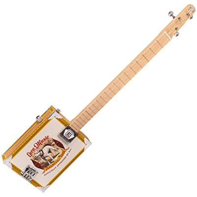 Lace Cigar Box Guitar Pero Pup 3-string 3-snarige elektrische gitaar