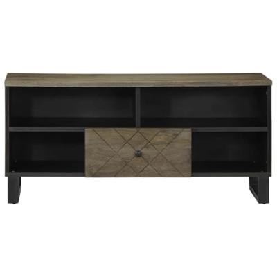 Tv-meubel 100x33x46 cm massief mangohout zwart