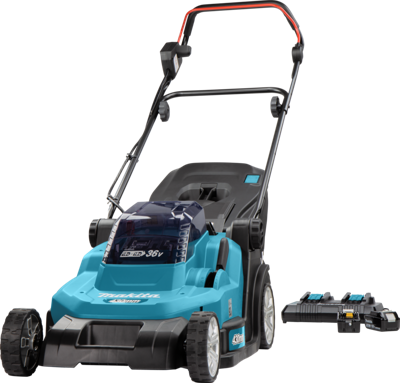 Makita Makita DLM432PT2 - Rasenmäher - schnurlos - 18 V Accu-grasmaaier Accu Incl. 2 accus, Incl. oplader 18 V Snijbreedte max. 430 mm Makita Makita DLM432PT2 - Rasenmäher - schnurlos - 18 V Accu-grasmaaier Accu Incl. 2 accus, Incl. oplader 18 V Snijbreedte max. 430 mm
