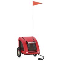 Hondenfietstrailer oxford stof en ijzer rood - thumbnail